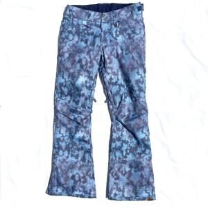 Roxy Dry Flight 10K Snowboard Ski Pants Womens Small Blue Denim Print